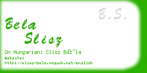 bela slisz business card